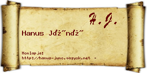 Hanus Júnó névjegykártya